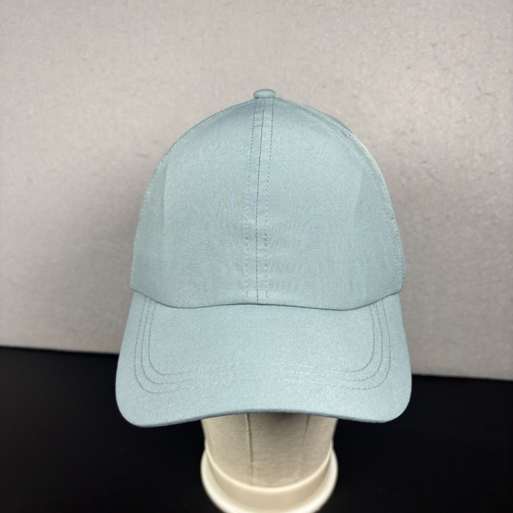 Apana High Bun Ponytail Baseball Hat Blue Teal Athletic Yoga Workout Cap Stretch